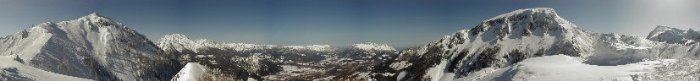 Berchtesgadener Land im Winter - 360° Panoramablick vom Jenner aus gesehen.
		 Achtung: Dateigrösse ca. 300 KByte!